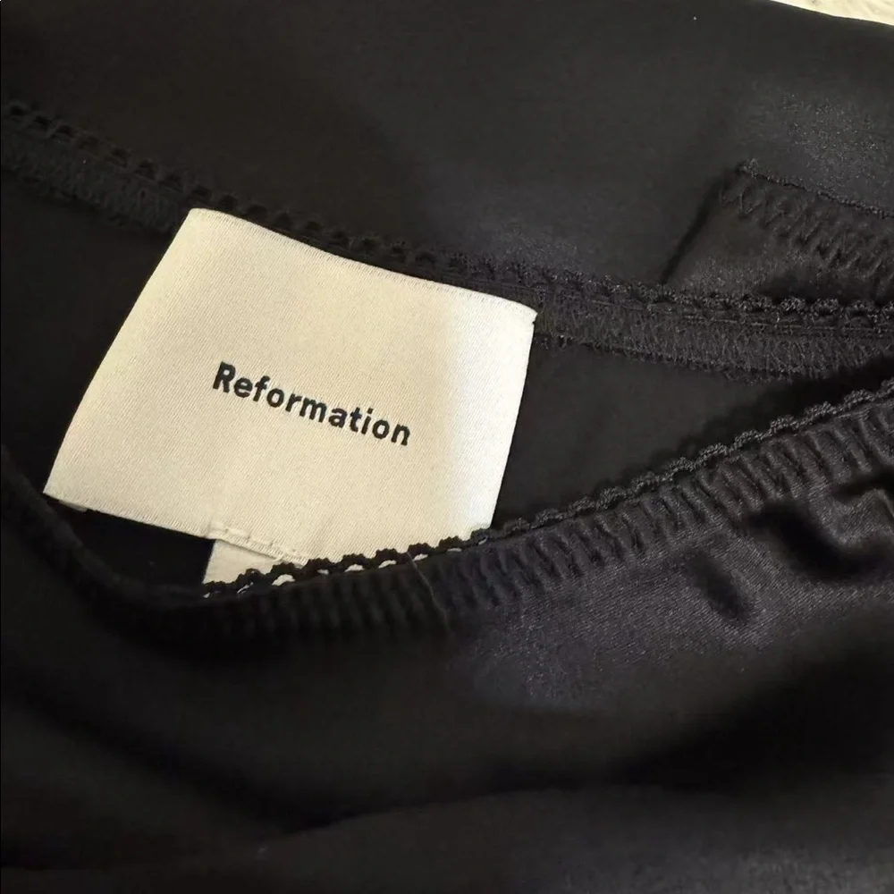 Reformation Layla Silk Skirt Black - Picture 5 of 7